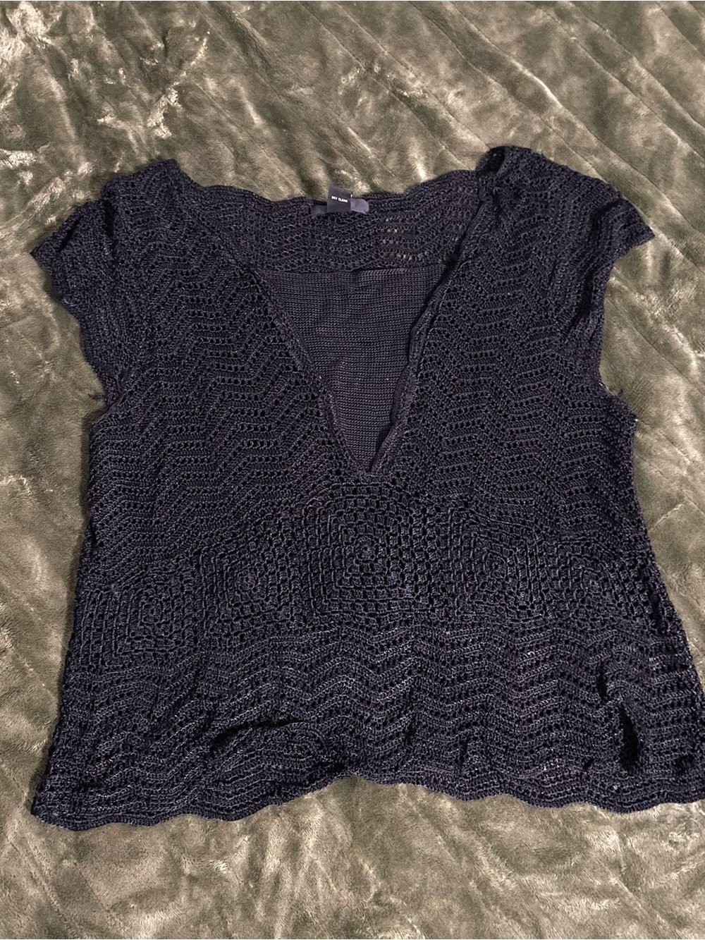 Alfani Black Crochet V-Neck Camisole